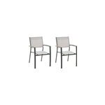 Lot de 2 fauteuils de jardin empilable alu pineda vert - jardideco