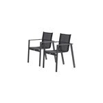 Lot de 2 fauteuils de jardin empilables en aluminium