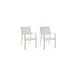 Lot de 2 fauteuils de jardin empilable faro beige - jardideco