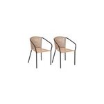 Lot de 2 fauteuil en jardin en r�sine tress�e imitation rotin cocos - jardiline
