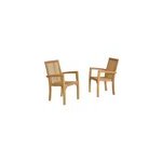 Lot de 2 fauteuils de jardin en teck Lot de 2 fauteuils de jardin en teck