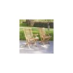 Lot de 2 fauteuils de jardin en teck hui Lot de 2 fauteuils de jardin en teck hui