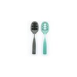 Lot de 2 pr - cuillres gris et vert