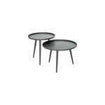 Lot de 2 tables basses gigognes rondes acier trait� grises antiparos - jardiline