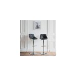 Lot de 2 tabourets de bar noir et blanc jasper