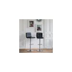 Lot de 2 tabourets de bar noir mike