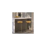 Lot de 2 tabourets pour �lot central 63 cm en velours jaune curry - kendal