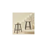 2 tabourets en teck massif noirs 65 cm