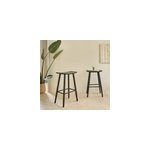 Lot de 2 tabourets en teck massif noir 7