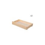 Lot de 2 tiroirs de rangement bois pour lit