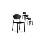 Lot 4 chaises de jardin camping noir