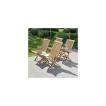 Lot de 4 chaises de jardin pliantes teck
