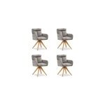 Lot 4 chaises oeuf modernes lin gris
