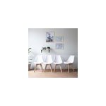 Lot de 4 chaises scandinaves nora blanches avec coussin