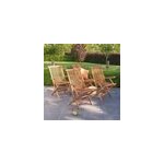 Lot de 4 fauteuils en teck huilé Lot de 4 fauteuils en teck huilé