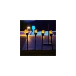 Lot de 4 torches solaires noir farely Lot de 4 torches solaires noir farely