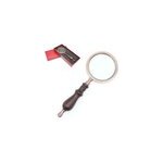 Loupe vintage x10, bois massif cuivre, coffret cuir, 22, 5 cm Loupe vintage x10, bois massif cuivre, coffret cuir, 22, 5 cm