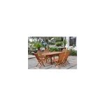 Lubok - salon de jardin extensible avec table ovale 6 places en teck huil