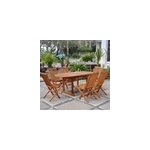 Lubok salon de jardin teck huil� 6 personnes - table ovale + 6 chaises
