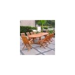 Lubok table de jardin ovale 8 chaises et 2 fauteuils en teck huil�