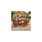 Lubok table de jardin rectangulaire et 6 chaises en teck huil�