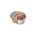 Lunch box en inox micro - ondable set de 3 mix (600 - 900 - 1200ml)