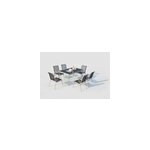 Lusiana - ensemble complet de jardin 6 places gris