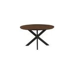 Macy - table � manger ronde 4 personnes 130 cm en bois massif brun