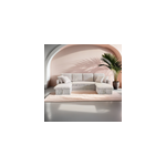 Mah canap panoramique convertible 4 places en velours ctel avec coffre - bei