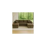 Mah� canap� panoramique convertible avec coffres 4 places en velours c�tel� vert