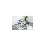 Mahon - ensemble table de jardin en verre trempé et 4 chaises Mahon - ensemble table de jardin en verre trempé et 4 chaises
