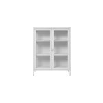 Maine - vitrine 2 portes vitr�es acier blanc 80x101 cm