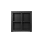 Maine - vitrine suspendue 2 portes vitr�es acier noir 80x80 cm