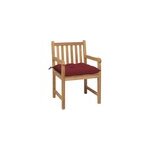 Maison exclusive - chaises de jardin lot de 2 avec coussins bordeaux teck massif