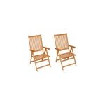 Maison exclusive - chaises de jardin lot de 2 et coussins rouge bois teck massif