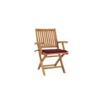 Maison exclusive - chaises de jardin lot de 2 coussins rouge bordeaux teck massi