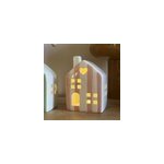 Maison d�co lumineuse rayures rose led � piles