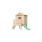 Maisonnette en bois avec toboggan - 112x146xh212cm - 1. 1m2