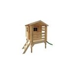 Maisonnette en bois avec toboggan - 82x146xh205cm - 1. 1m2