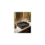 Malka - vasque � poser rectangle marbre terrazzo premium noire