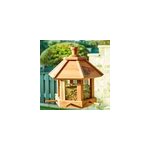 Mangeoire oiseaux bois c�dre 6 emplacements toit amovible jardin