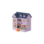 Mansion du bonheur. maquette 3d avec design de panneau de porte ouverte.