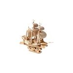 Maquette en bois 3d, conception de bateau  voile avec mouvement mcanique.
