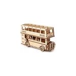 Maquette en bois 3d, design de bus  deux tages avec mouvement mcanique.