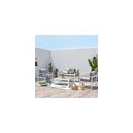 Maringo salon de jardin bas 4 places en aluminium blanc