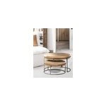 Marrakech - table basse ronde gigogne en m�tal dor�
