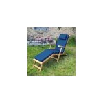 Matelas bleu marine pour chaise longue