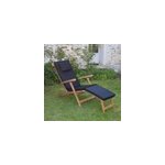 Matelas noir pour chaise longue
