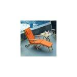 Matelas orange pour chaise longue