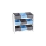 Meuble 9 pani�res pour enfant bleu gris